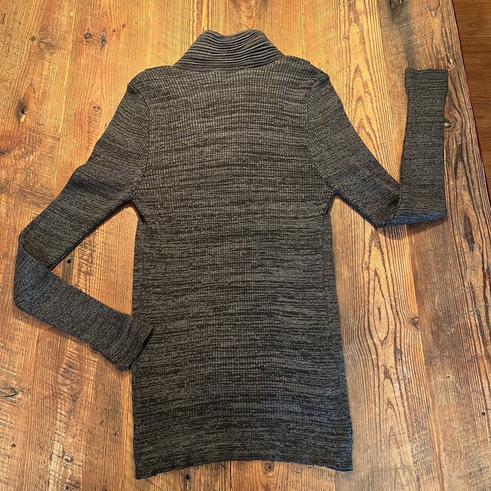 Leif Nelson Cable Knit Sweater Shawl Collar Funnel Neck Gray Techwear Streetwear - Picture 6 of 16